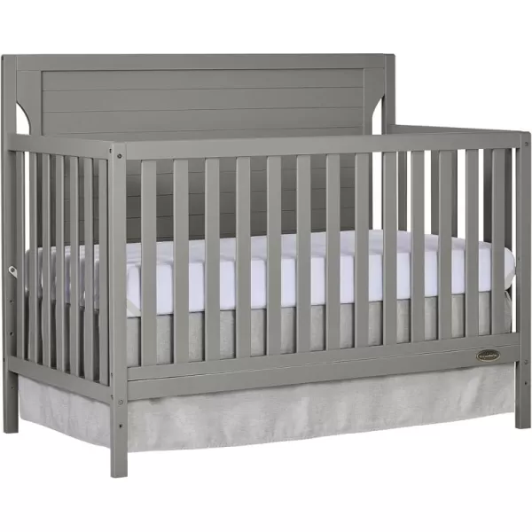 Cape Cod 5-in-1 Convertible Crib in Storm Grey, Greenguard Gold Certified, 55x30x44.5 Inch 