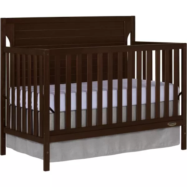 Cape Cod 5-in-1 Convertible Crib in Storm Grey, Greenguard Gold Certified, 55x30x44.5 Inch 