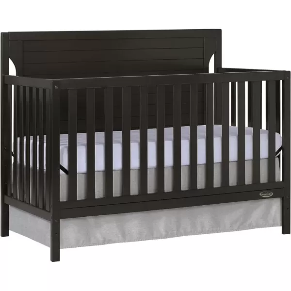 Cape Cod 5-in-1 Convertible Crib in Storm Grey, Greenguard Gold Certified, 55x30x44.5 Inch 