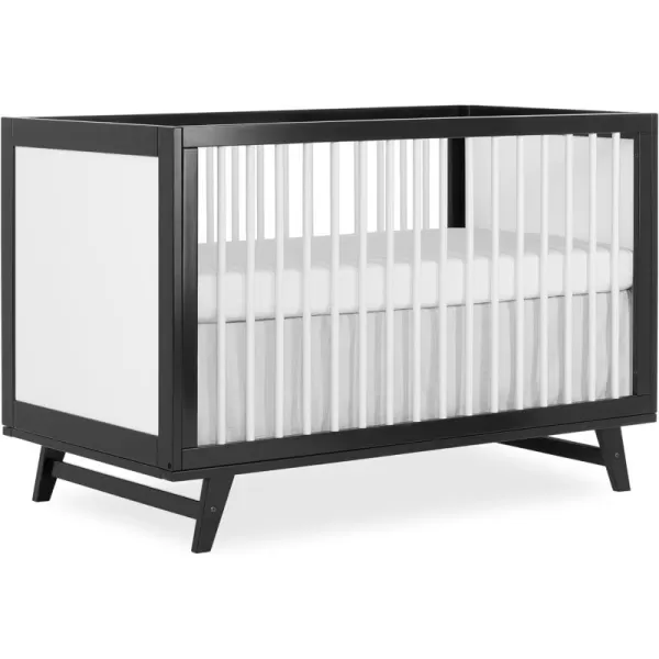 Carter 5-in-1 Full Size Convertible Crib / 3 Mattress Height Settings/JPMA Certified/Made of New Zealand Pinewood/Sturdy Crib Design, Olive &amp; White