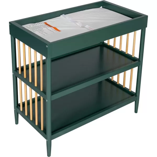 Clover 4-in-1 Modern Island Crib with Rounded Spindles in White, Convertible Crib, Mid-Century Meets Modern, Coordinates with The Clover Changing Counter