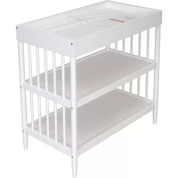 Clover 4-in-1 Modern Island Crib with Rounded Spindles in White, Convertible Crib, Mid-Century Meets Modern, Coordinates with The Clover Changing Counter