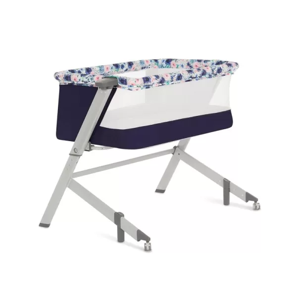 Flora Baby Bassinet in Confetti Blue, Lightweight and Portable Travel Bassinet with Carry Bag, Five Adjustable Height Position, Mattress Pad Included