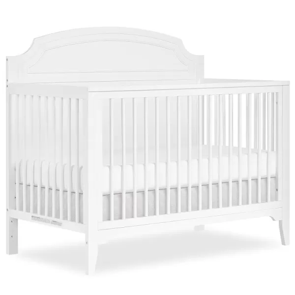 JPMA &amp; Greenguard Gold Certified Milton 5-in-1 Convertible Crib Made with Sustainable New Zealand Pinewood in Pebble Grey, Non-Toxic Finish