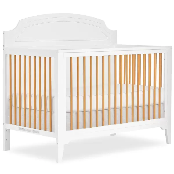 JPMA &amp; Greenguard Gold Certified Milton 5-in-1 Convertible Crib Made with Sustainable New Zealand Pinewood in Pebble Grey, Non-Toxic Finish