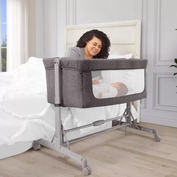 Zimal Bassinet and Bedside Sleeper in Ivory, Lightweight and Portable Baby Bassinet, Breathable Mesh Panels, Easy to Fold and Carry Travel Bassinet, JPMA Certified