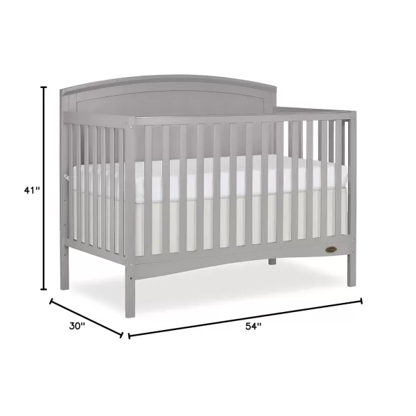 Eden 5-in-1 Convertible Full Panel Crib in Pebble Grey, JPMA Certified, Non-Toxic Finishes, Features 3 Mattress Height Settings, Constructed of Solid Pinewood