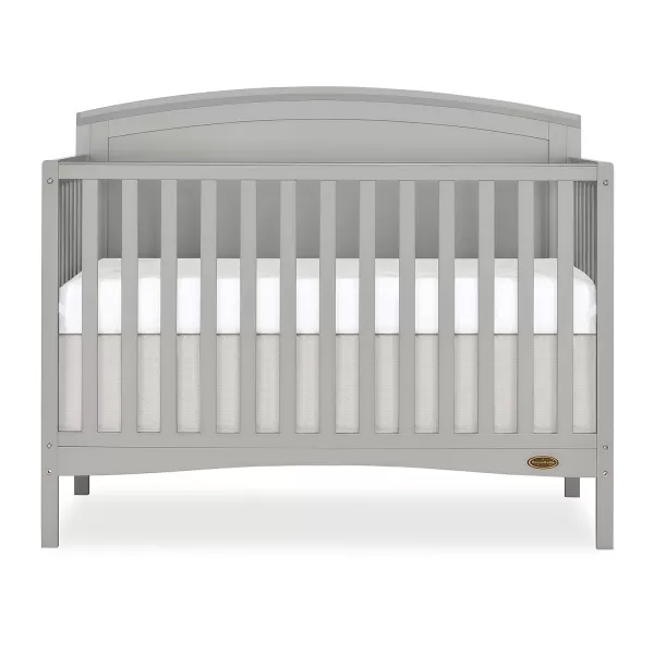 Eden 5-in-1 Convertible Full Panel Crib in Pebble Grey, JPMA Certified, Non-Toxic Finishes, Features 3 Mattress Height Settings, Constructed of Solid Pinewood