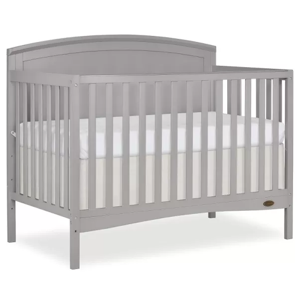 Eden 5-in-1 Convertible Full Panel Crib in Pebble Grey, JPMA Certified, Non-Toxic Finishes, Features 3 Mattress Height Settings, Constructed of Solid Pinewood