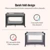 imageDream On Me EZGo Portable Playard in Black ampamp White Compact Easy to Fold and Travel Baby Playard Breathable Mesh Sides Carry Bag IncludedBlack  White