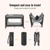 imageDream On Me EZGo Portable Playard in Black ampamp White Compact Easy to Fold and Travel Baby Playard Breathable Mesh Sides Carry Bag IncludedBlack  White