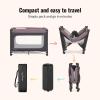 imageDream On Me EZGo Portable Playard in Black ampamp White Compact Easy to Fold and Travel Baby Playard Breathable Mesh Sides Carry Bag IncludedPink  Black
