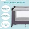 imageDream On Me Nest Portable Playard in Grey with Carrybag an Shoulder Strap Lightweight Packable and Easy Setup Baby Playard Breathable Mesh Sides and Soft Fabric  Comes with a Removable Padded MatGrey