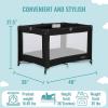imageDream On Me Nest Portable Playard in Grey with Carrybag an Shoulder Strap Lightweight Packable and Easy Setup Baby Playard Breathable Mesh Sides and Soft Fabric  Comes with a Removable Padded MatBlack