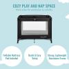 imageDream On Me Nest Portable Playard in Grey with Carrybag an Shoulder Strap Lightweight Packable and Easy Setup Baby Playard Breathable Mesh Sides and Soft Fabric  Comes with a Removable Padded MatBlack