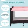 imageDream On Me Nest Portable Playard in Grey with Carrybag an Shoulder Strap Lightweight Packable and Easy Setup Baby Playard Breathable Mesh Sides and Soft Fabric  Comes with a Removable Padded MatPink