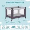 imageDream On Me Nest Portable Playard in Grey with Carrybag an Shoulder Strap Lightweight Packable and Easy Setup Baby Playard Breathable Mesh Sides and Soft Fabric  Comes with a Removable Padded MatGrey