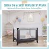 imageDream On Me Nest Portable Playard in Grey with Carrybag an Shoulder Strap Lightweight Packable and Easy Setup Baby Playard Breathable Mesh Sides and Soft Fabric  Comes with a Removable Padded MatGrey