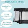 imageDream On Me Onyx Playpen in Black Baby Playpen Portable and Lightweight Playpen for Babies and Toddler  Comes with A Comfortable Padded Floor