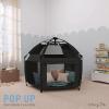 imageDream On Me Pop Up Children Playpen in French White Easy Set Up for Babies and Toddlers Breathable Mesh Sides One Hand Easy Fold Travel Bag IncludedNoir Black