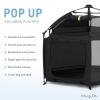 imageDream On Me Pop Up Children Playpen in French White Easy Set Up for Babies and Toddlers Breathable Mesh Sides One Hand Easy Fold Travel Bag IncludedNoir Black