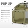 imageDream On Me Pop Up Children Playpen in French White Easy Set Up for Babies and Toddlers Breathable Mesh Sides One Hand Easy Fold Travel Bag IncludedTaupe Green