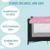 imageDream On Me Zazzy Portable Playard with Bassinet in Pink Packable and Easy Setup Baby Playard Lightweight and Portable Playard for Baby with Mattress and Travel BagPink