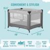 imageDream On Me Zazzy Portable Playard with Bassinet in Pink Packable and Easy Setup Baby Playard Lightweight and Portable Playard for Baby with Mattress and Travel BagGray