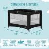 imageDream On Me Zazzy Portable Playard with Bassinet in Pink Packable and Easy Setup Baby Playard Lightweight and Portable Playard for Baby with Mattress and Travel BagBlack