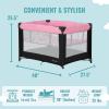imageDream On Me Zazzy Portable Playard with Bassinet in Pink Packable and Easy Setup Baby Playard Lightweight and Portable Playard for Baby with Mattress and Travel BagPink