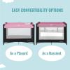 imageDream On Me Zazzy Portable Playard with Bassinet in Pink Packable and Easy Setup Baby Playard Lightweight and Portable Playard for Baby with Mattress and Travel BagPink