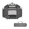 imageDream On Me Pop Up Children Playpen in French White Easy Set Up for Babies and Toddlers Breathable Mesh Sides One Hand Easy Fold Travel Bag IncludedCharcoal
