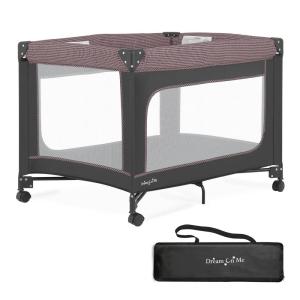 imageDream On Me EZGo Portable Playard in Black ampamp White Compact Easy to Fold and Travel Baby Playard Breathable Mesh Sides Carry Bag IncludedPink  Black