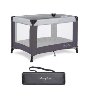 imageDream On Me Nest Portable Playard in Grey with Carrybag an Shoulder Strap Lightweight Packable and Easy Setup Baby Playard Breathable Mesh Sides and Soft Fabric  Comes with a Removable Padded MatGrey