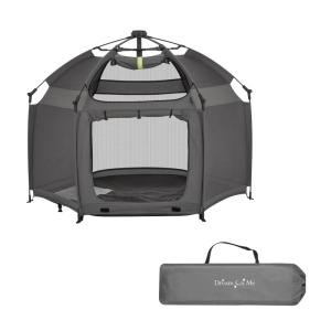 imageDream On Me Pop Up Children Playpen in French White Easy Set Up for Babies and Toddlers Breathable Mesh Sides One Hand Easy Fold Travel Bag IncludedCharcoal