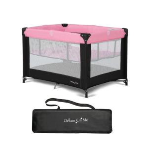 imageDream On Me Zazzy Portable Playard with Bassinet in Pink Packable and Easy Setup Baby Playard Lightweight and Portable Playard for Baby with Mattress and Travel BagPink