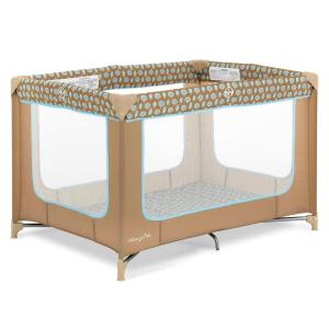 imageDream On Me Zodiak Portable Playard in Coffee and Blue Lightweight Packable and Easy Setup Baby Playard Breathable Mesh Sides and Soft Fabric  Comes with a Removable Padded Mat