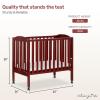 imageDream On Me 2 in 1 Portable Folding Stationary Side Crib in Espresso Greenguard Gold Certified 40x26x38 Inch Pack of 1Cherry