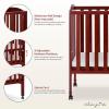 imageDream On Me 2 in 1 Portable Folding Stationary Side Crib in Espresso Greenguard Gold Certified 40x26x38 Inch Pack of 1Cherry