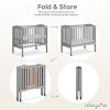 imageDream On Me 2 in 1 Portable Folding Stationary Side Crib in Espresso Greenguard Gold Certified 40x26x38 Inch Pack of 1Cool Grey