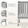 imageDream On Me 2 in 1 Portable Folding Stationary Side Crib in Espresso Greenguard Gold Certified 40x26x38 Inch Pack of 1Cool Grey