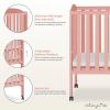 imageDream On Me 2 in 1 Portable Folding Stationary Side Crib in Espresso Greenguard Gold Certified 40x26x38 Inch Pack of 1Dusty Pink