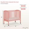 imageDream On Me 2 in 1 Portable Folding Stationary Side Crib in Espresso Greenguard Gold Certified 40x26x38 Inch Pack of 1Dusty Pink