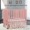 imageDream On Me 2 in 1 Portable Folding Stationary Side Crib in Espresso Greenguard Gold Certified 40x26x38 Inch Pack of 1Dusty Pink