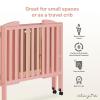 imageDream On Me 2 in 1 Portable Folding Stationary Side Crib in Espresso Greenguard Gold Certified 40x26x38 Inch Pack of 1Dusty Pink