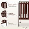 imageDream On Me 2 in 1 Portable Folding Stationary Side Crib in Espresso Greenguard Gold Certified 40x26x38 Inch Pack of 1Espresso