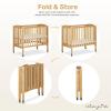 imageDream On Me 2 in 1 Portable Folding Stationary Side Crib in Espresso Greenguard Gold Certified 40x26x38 Inch Pack of 1Natural