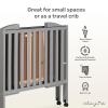 imageDream On Me 2 in 1 Portable Folding Stationary Side Crib in Espresso Greenguard Gold Certified 40x26x38 Inch Pack of 1Storm Grey