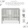 imageDream On Me Edgewood 4In1 Convertible Mini Crib In White JPMA Certified NonToxic Finish New Zealand Pinewood With 3 Mattress Height Settings Included 1quot Mattress PadCool Grey