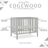 imageDream On Me Edgewood 4In1 Convertible Mini Crib In White JPMA Certified NonToxic Finish New Zealand Pinewood With 3 Mattress Height Settings Included 1quot Mattress PadCool Grey